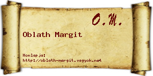 Oblath Margit névjegykártya